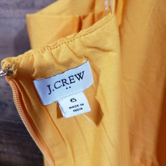 J. Crew Factory NWT embroidered scalloped yellow dress woman's size 6 - Picture 12 of 13